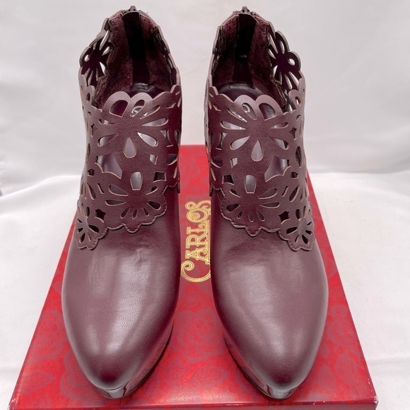 CARLOS By Carlos Santana Wine Linz High Heeled Bootie Size 9 - Picture 5 of 10